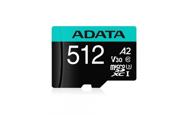 Card de Memorie MicroSD ADATA 512GB, Adaptor SD, Class 10
