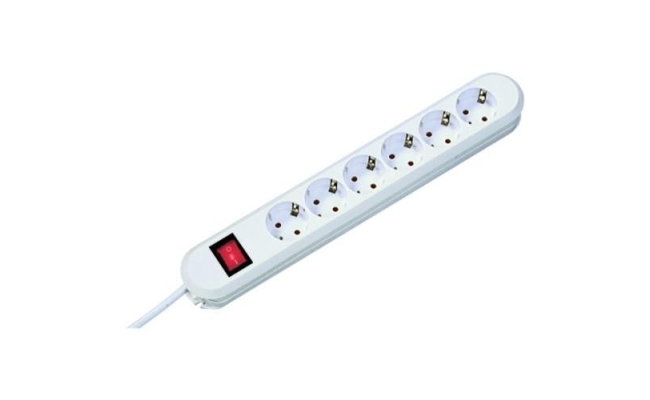 Cablu prelungitor SMART 6xCEE7/3 PC I 3m, H05VV-F 3G1.5, alb, demontabil...