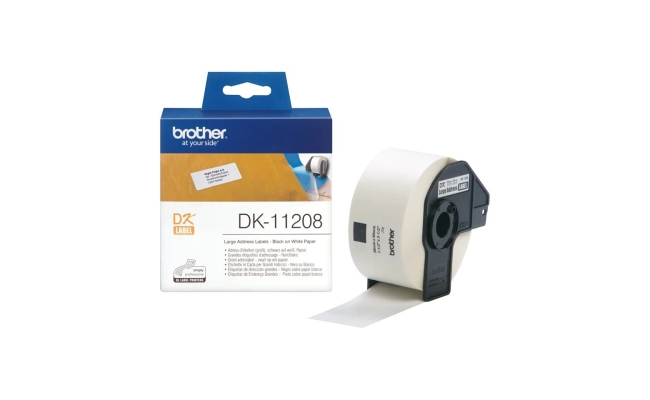 Etichete de hartie Original Brother Black on White, DK11208, 38x90mm, 400buc