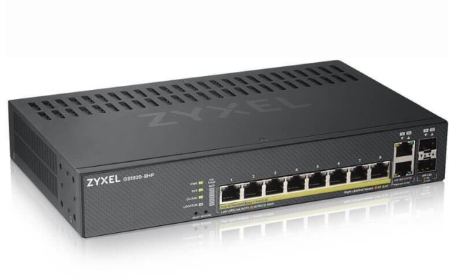 Switch PoE Zyxel GS1920-8HPV2-EU0101F, 8 x Gigabit, 2 x SFP, managed
