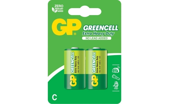 Baterie GP Batteries Greencell C (R14) 1.5V carbon zinc, blister 2 buc....