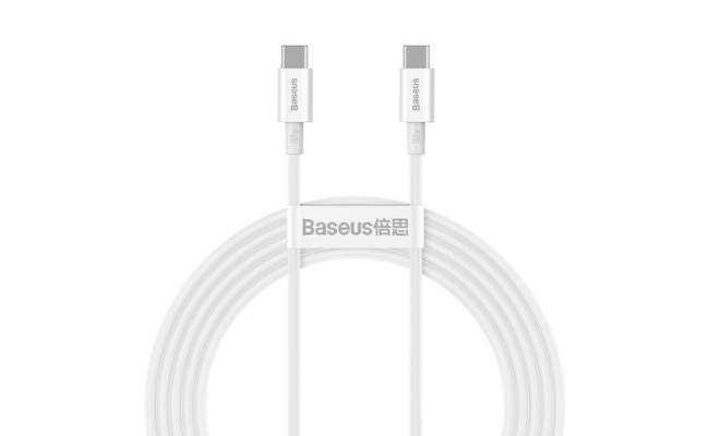 Cablu Baseus CATYS-C02 Superior USB Type-C la USB Type-C 100W, 2m, Alb