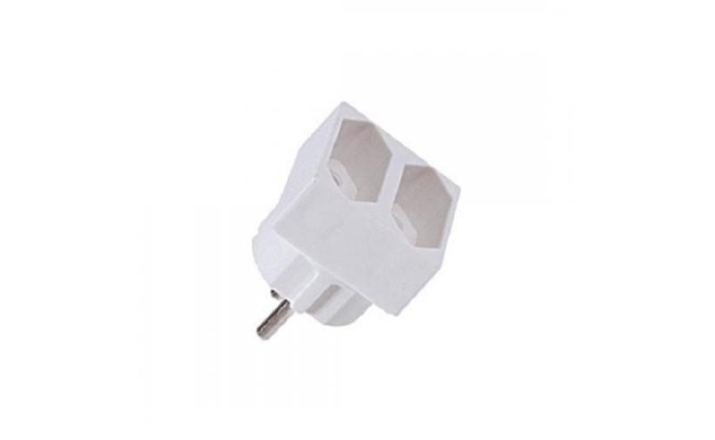 Stecker dublu Bachmann B921.271, 2 prize, 230V, 2.5A, culoare alba