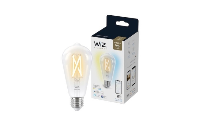 Bec LED inteligent vintage WiZ Filament Whites Philips, Wireless, ST64, E27,...