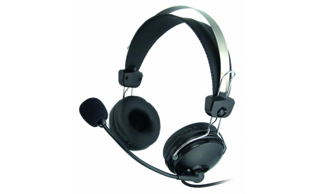 Casti A4tech ComfortFIt HS-7P, cu fir, conectare prin Jack 3.5 mm x 2, negru