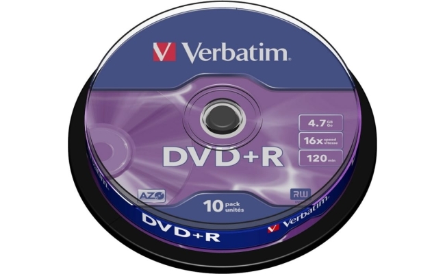 DVD+R VERBATIM  4.7GB, 120min, viteza 16x,  10 buc, Single Layer, spindle,...