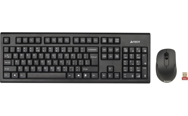 Kit tastatura + mouse A4tech 7100N, wireless, negru