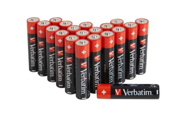 Baterii alcaline Verbatim AAA (R3), 1.5V, 20 bucati (49876)