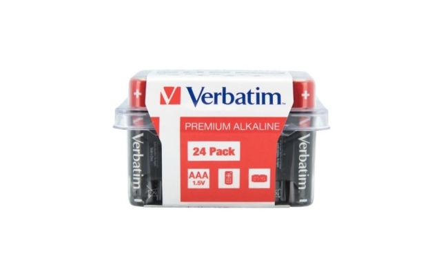 Baterii Alcaline Verbatim AAA (R3), 1.5V, 24 bucati (49504)