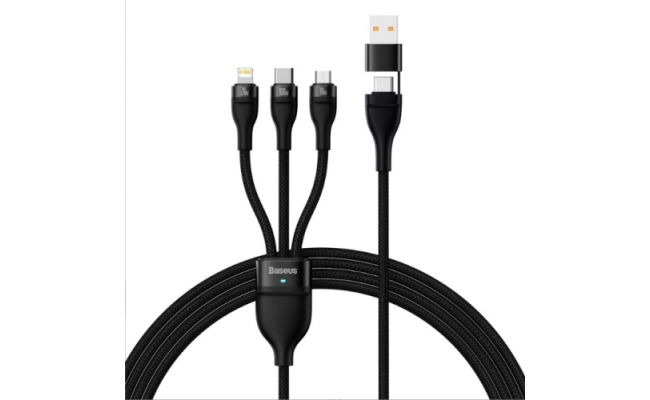 Cablu alimentare si date Baseus Flash Series 2 USB + USB Type-C la Micro-USB...
