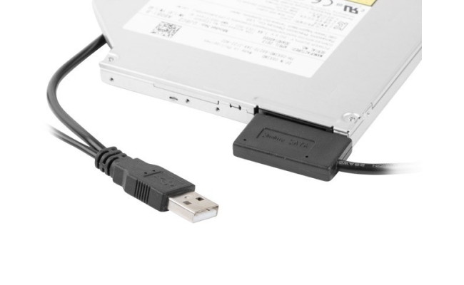 Cablu USB Gembird adaptor A-USATA-01, USB 2.0 (T) la slim S-ATA (T), 50cm, negru