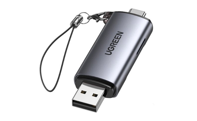 Card Reader extern Ugreen CM185, interfata USB 3.0 si USB Type-C 3.0, negru