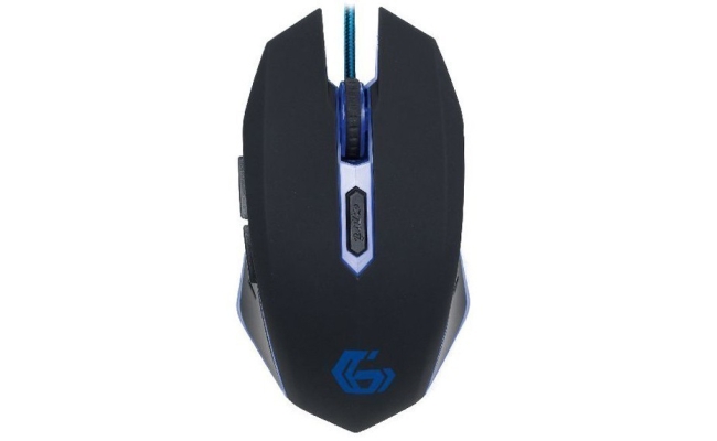 Mouse Gembird gaming cu fir 2400 dpi iluminare negru / albastru