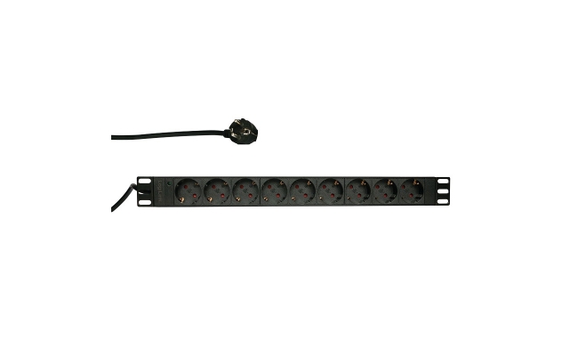 PDU LogiLink PDU9C03 1U rack 19 inch, 9 prize Schuko, intrare Schuko, 16 A, 2 m