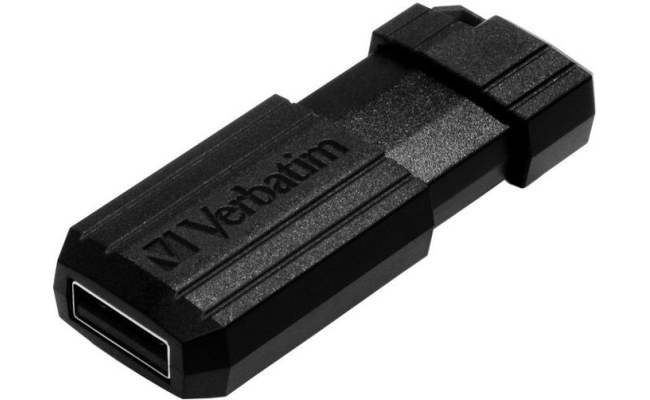 Stick USB 2.0 Pinstripe 64GB Negru Verbatim (49065)