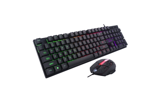 Kit Gaming Tastatura si Mouse Spacer SP-GK-01, cu fir, negru