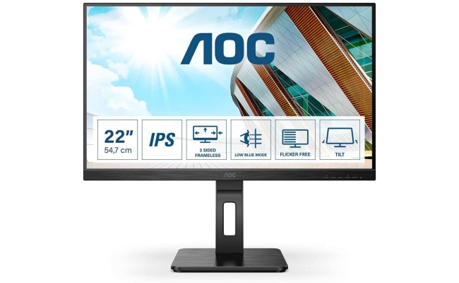 Monitor LED IPS AOC 22P2DU 21.5", Full HD, 4 ms, negru