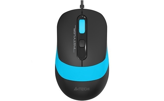 Mouse A4tech FM10 Blue, cu fir, optic, negru / albastru