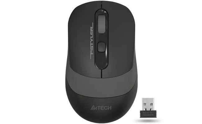 Mouse gaming A4tech FG10 Grey, wireless, optic, negru / gri