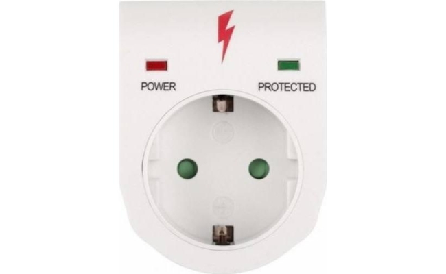 Priza cu protectie la supratensiune Bachmann 920.000R, 16A/250V, Alb