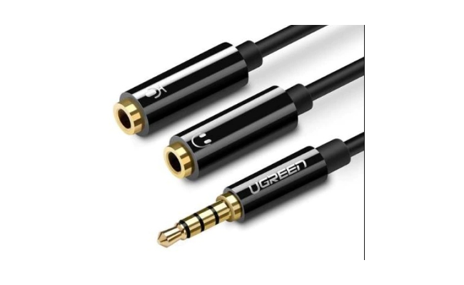 Cablu audio Ugreen AV141, 3.5 mm jack (T) la 2 x 3.5 mm jack (M), negru