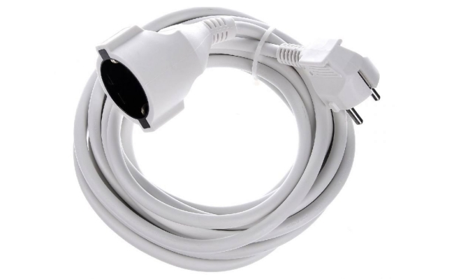 Cordon prelungitor Schuko + Priza BM-341.202S, 5 m, 16A, 1 priza, alb