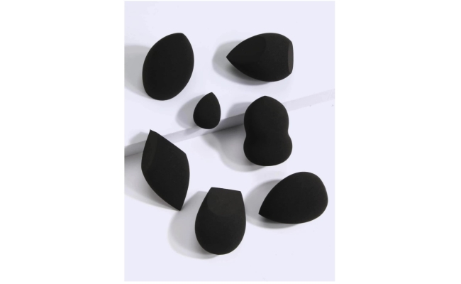 Set 7 bureti pentru aplicarea machiajului, negri - Beauty Sponge