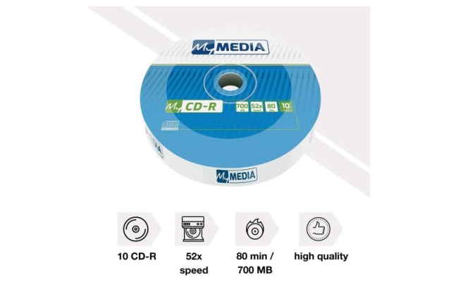 BLANCURI Verbatim CD-R, 52x, 700MB, 10 buc, Wrap (69204)