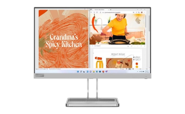 Monitor LCD IPS Lenovo 67AEKACBEU, 21.5", Full HD, 75Hz, Argintiu