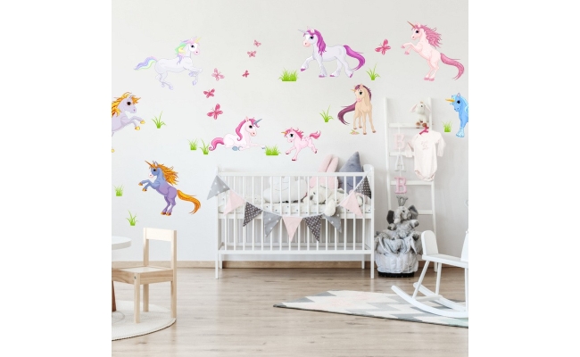 Autocolante pentru camera - Unicorni N.2 - Set mare