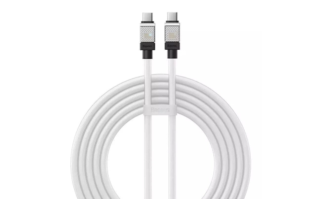 Cablu alimentare si date Baseus CAKW000302, USB Type-C, 100W, 2m, alb