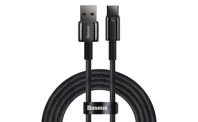 Cablu alimentare si date Baseus CAWJ000101, USB la USB Type-C, 100W, 480Mbps,...