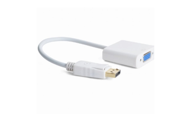 Cablu video GEMBIRD DisplayPort (T) la VGA (M), 10cm, Full HD, Alb,...
