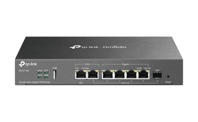 Router VPN TP-Link ER707-M2, 1000 Mbps, 1xWAN, 5xWAN/LAN, USB 2.0, Negru