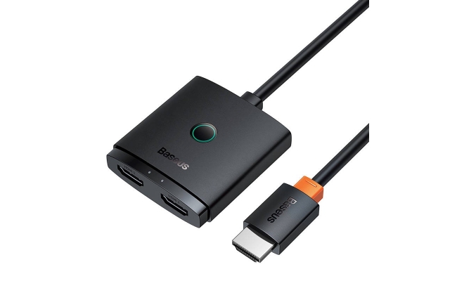 Switch HDMI bidirectional Baseus AirJoy Cluster 2 in 1, 4K, 60Hz, 1m, negru