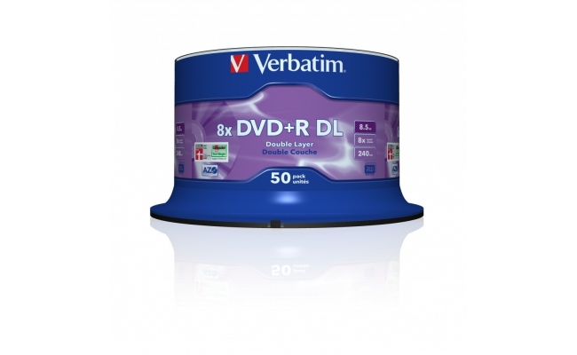 DVD+R VERBATIM  8.5GB, 240min, viteza 8x, 50 buc, Double Layer, spindle,...