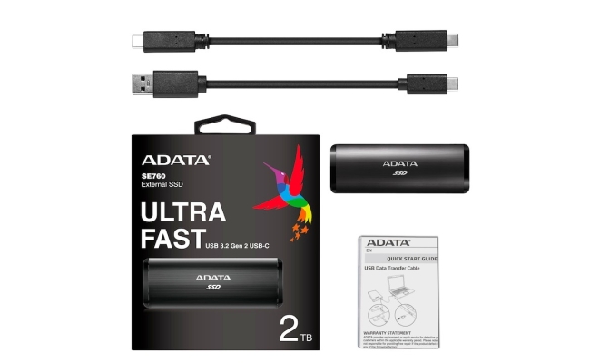 SSD Extern ADATA SE760, 2TB, Negru, USB 3.2 (ASE760-2TU32G2-CBK) 19739