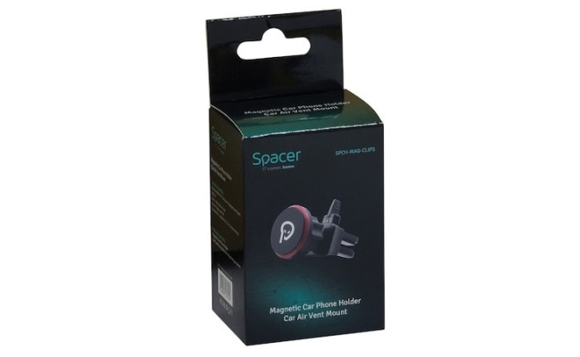 Suport auto magnetic Spacer SPCH-MAG-CLIPS, negru 19591