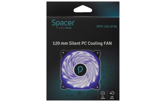 Ventilator Spacer PC SPFC-120-3P-BL, lumina albastra 19579