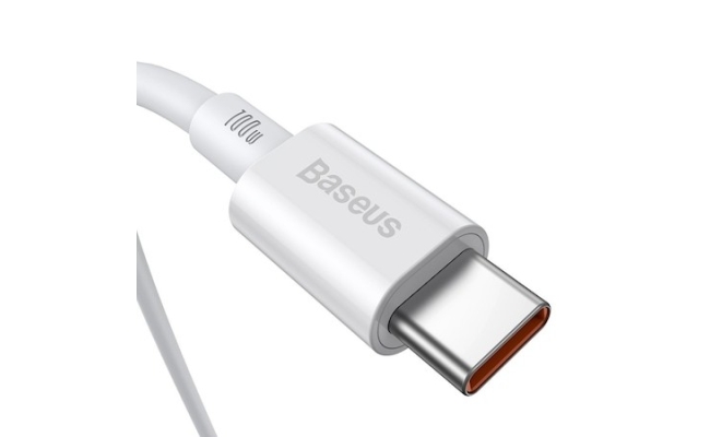 Cablu Baseus CATYS-C02 Superior USB Type-C la USB Type-C 100W, 2m, Alb 20440