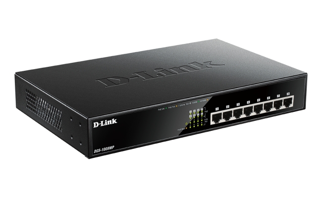 Switch D-Link DGS-1008MP, 8 port, 10/100/1000 Mbps 20844