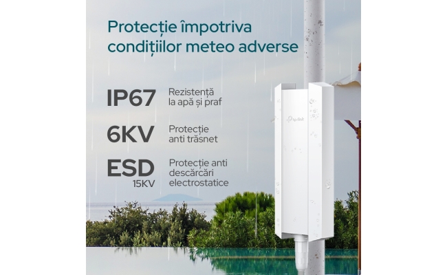 TP-Link EAP623-OUTDOOR HD AX1800: Access Point Wi-Fi 6 pentru exterior 23630