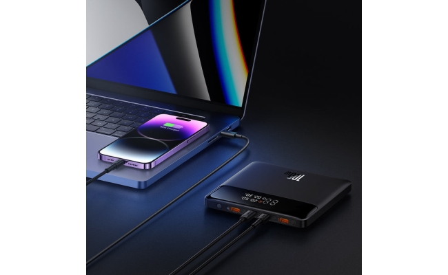 Baterie externa Baseus Blade 20000mAh, PD 100W, ultra thin, 2 x USB; 2 x USB...