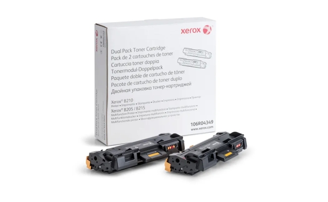 Dual-Pack Original Xerox Black Toner Cartridge 106R04349 - 2x3K pentru B205,...