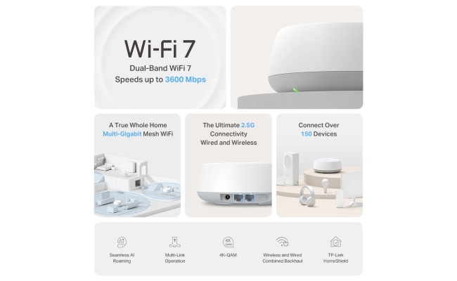 TP-LINK Deco BE25 Wi-Fi 7 Mesh BE5000 (3-Pack) 51386