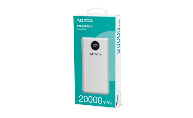 Power bank Adata 20000mAh, Quick Charge 3.0 + PD 18W, 2 x USB & 1 x USB-C...