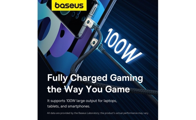 Cablu USB-C Baseus 100W Incarcare Rapida 2m Alb Date 51455