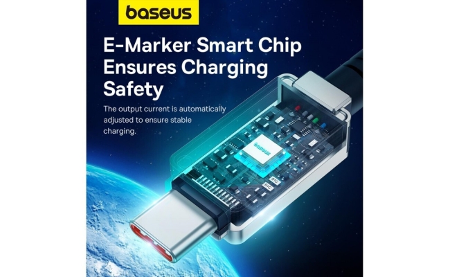 Cablu USB-C Baseus 100W Incarcare Rapida 2m Alb Date 51456