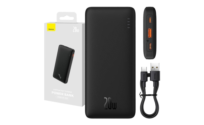 Baseus Airpow, Baterie externa Baseus Airpow 10000mAh, 20W, 1 x USB; 1 x USB...