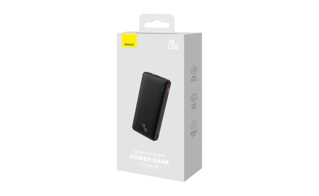 Baseus Airpow, Baterie externa Baseus Airpow 10000mAh, 20W, 1 x USB; 1 x USB...